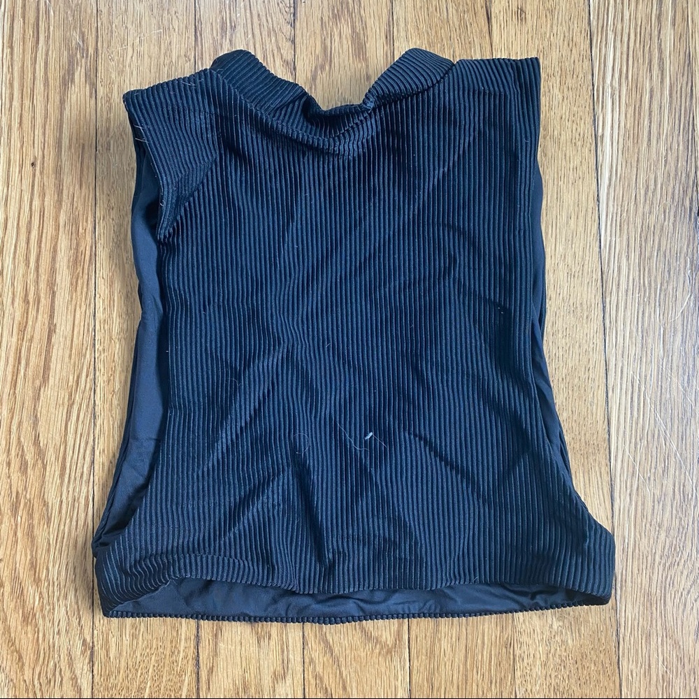 Frankies Bikinis Hanalei Ribbed Top Black